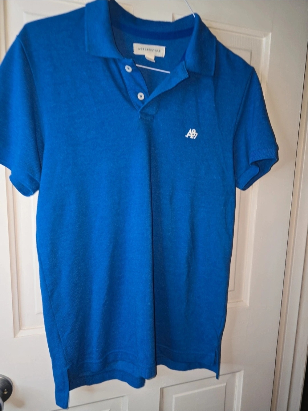 Aeropostale Bright Blue Men’s Polo Shirt with A87 Logo
